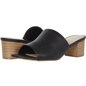 NIB ALDO Mule Sandals Stacked Block Heel Black 7.5